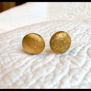 Rare Vintage Jerry DeNicola Brushed Gold Earrings Mid Century